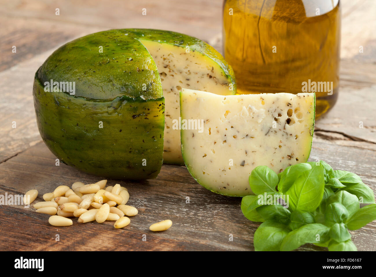 A base di erbe olandese e pesto formaggio per dessert Foto Stock
