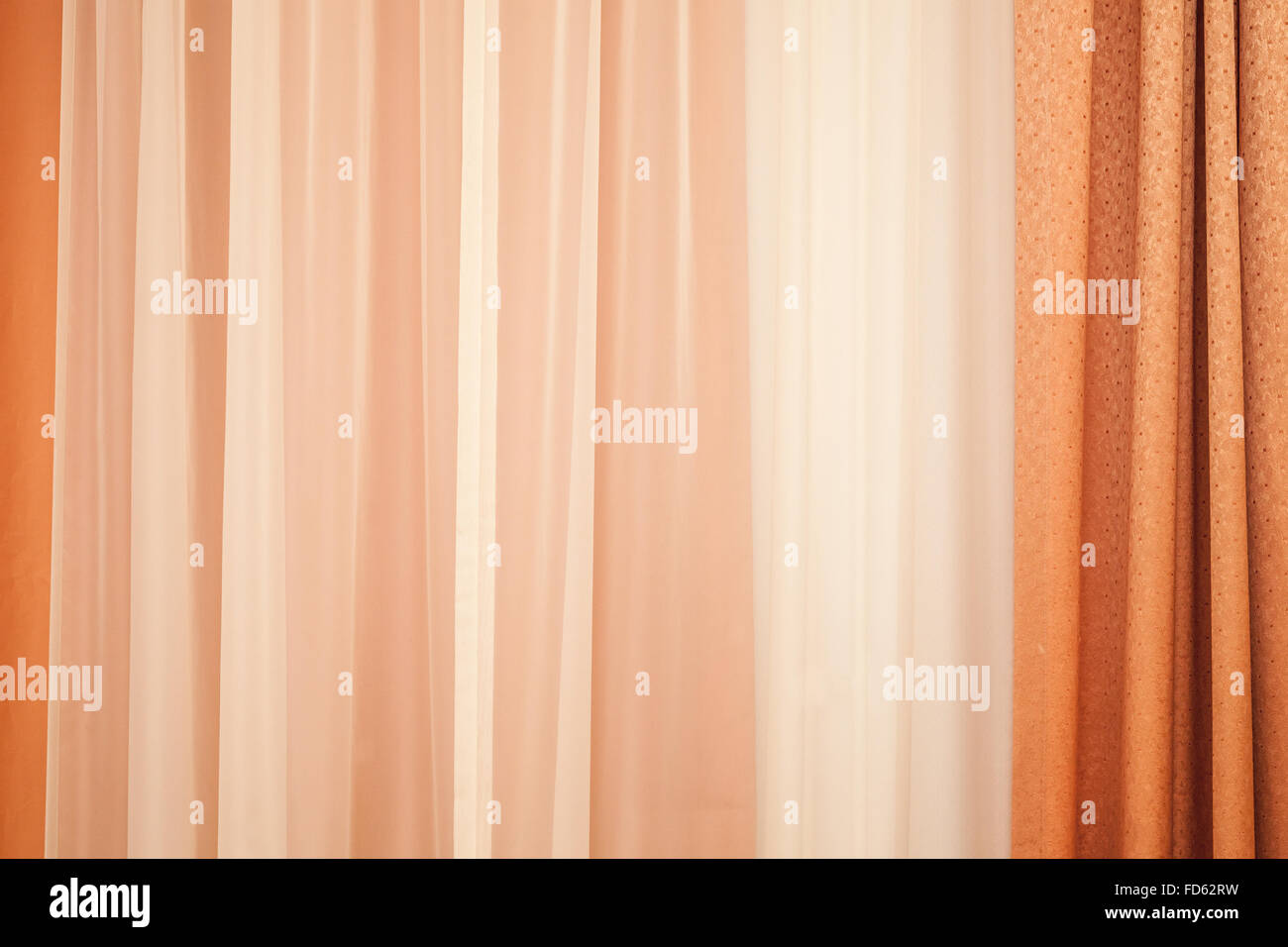 Moderna cortina colorati con sbandieratori pattern. Foto di sfondo texture Foto Stock