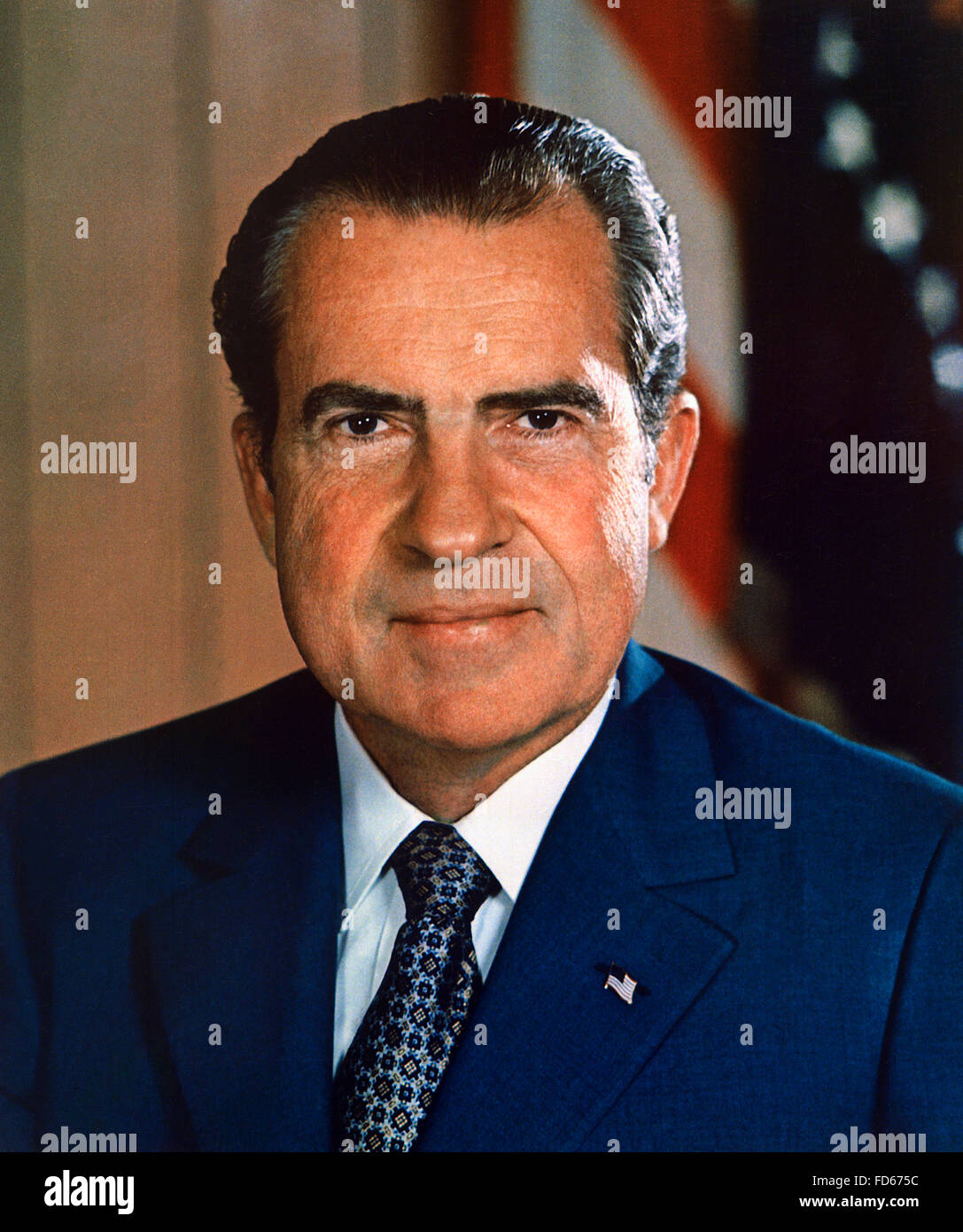 Richard Nixon, ritratto del trentasettesimo PRESIDENTE DEGLI STATI UNITI D'AMERICA Foto Stock