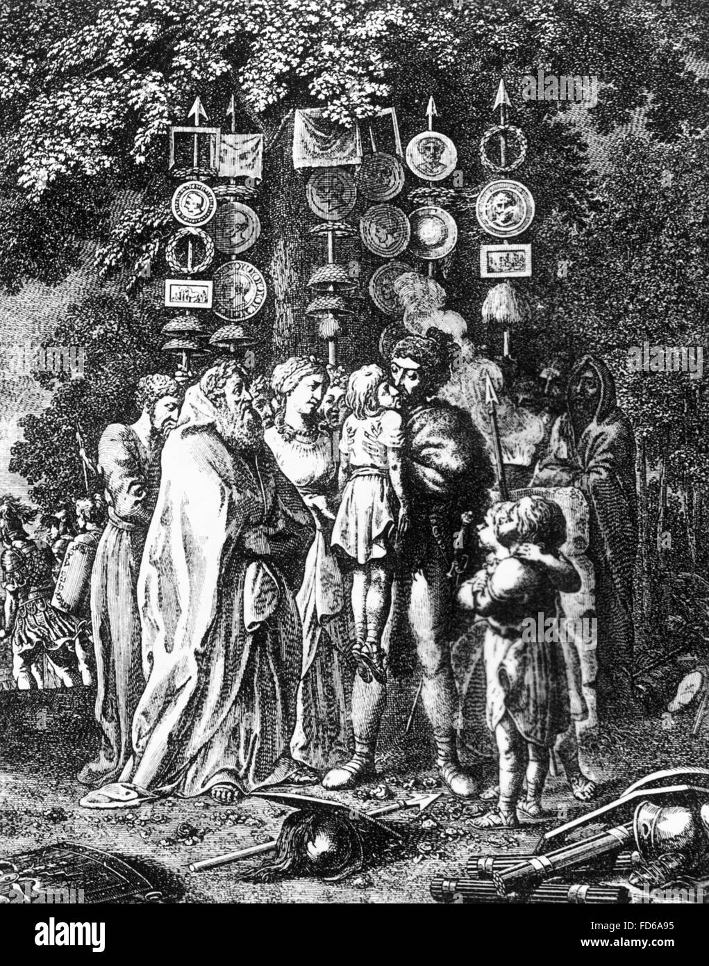 La battaglia della foresta di Teutoburgo, AD 9 Foto Stock