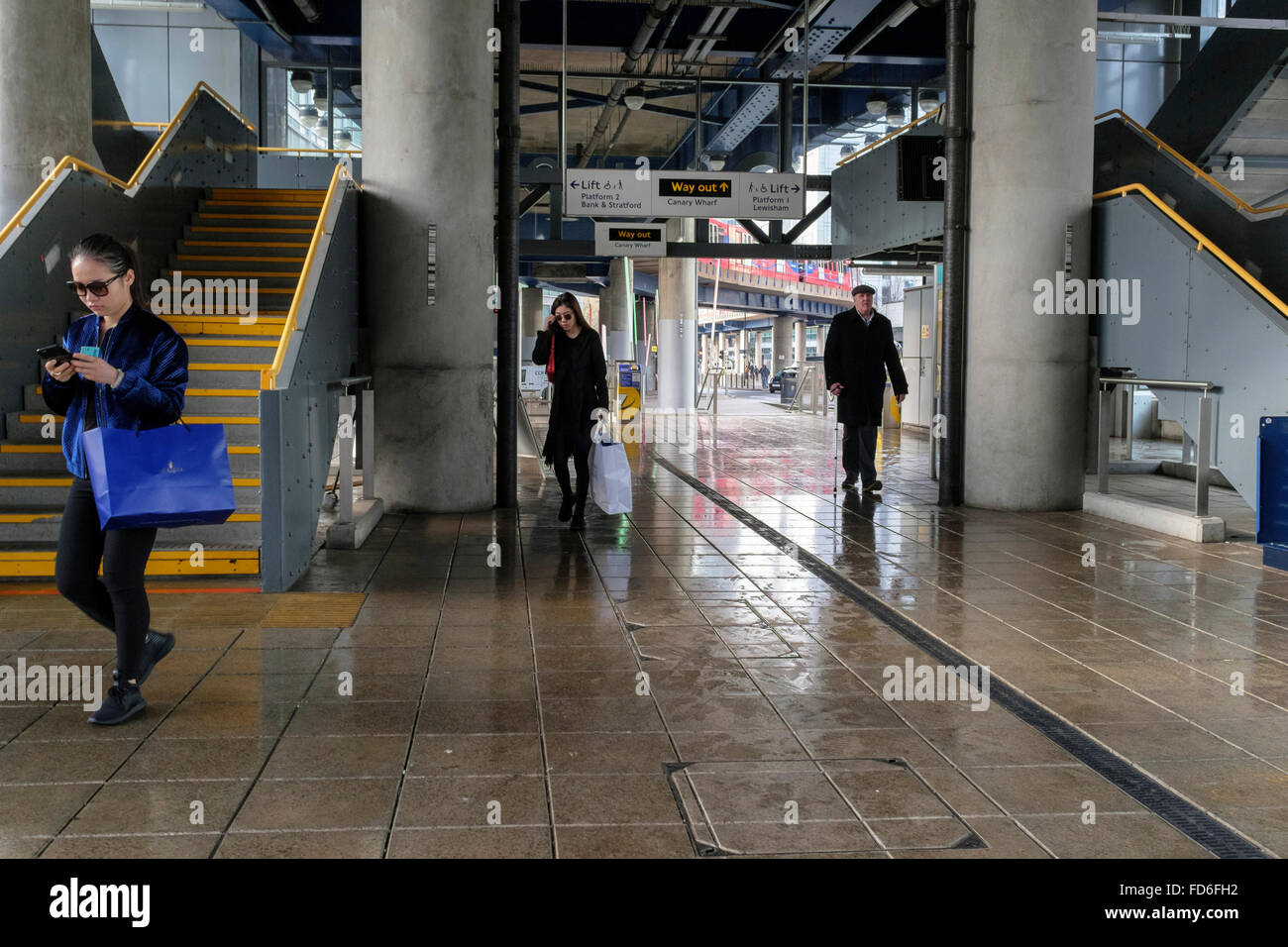 South Quay Docklands Light Railway Station, Docklands di Londra, Regno Unito Foto Stock