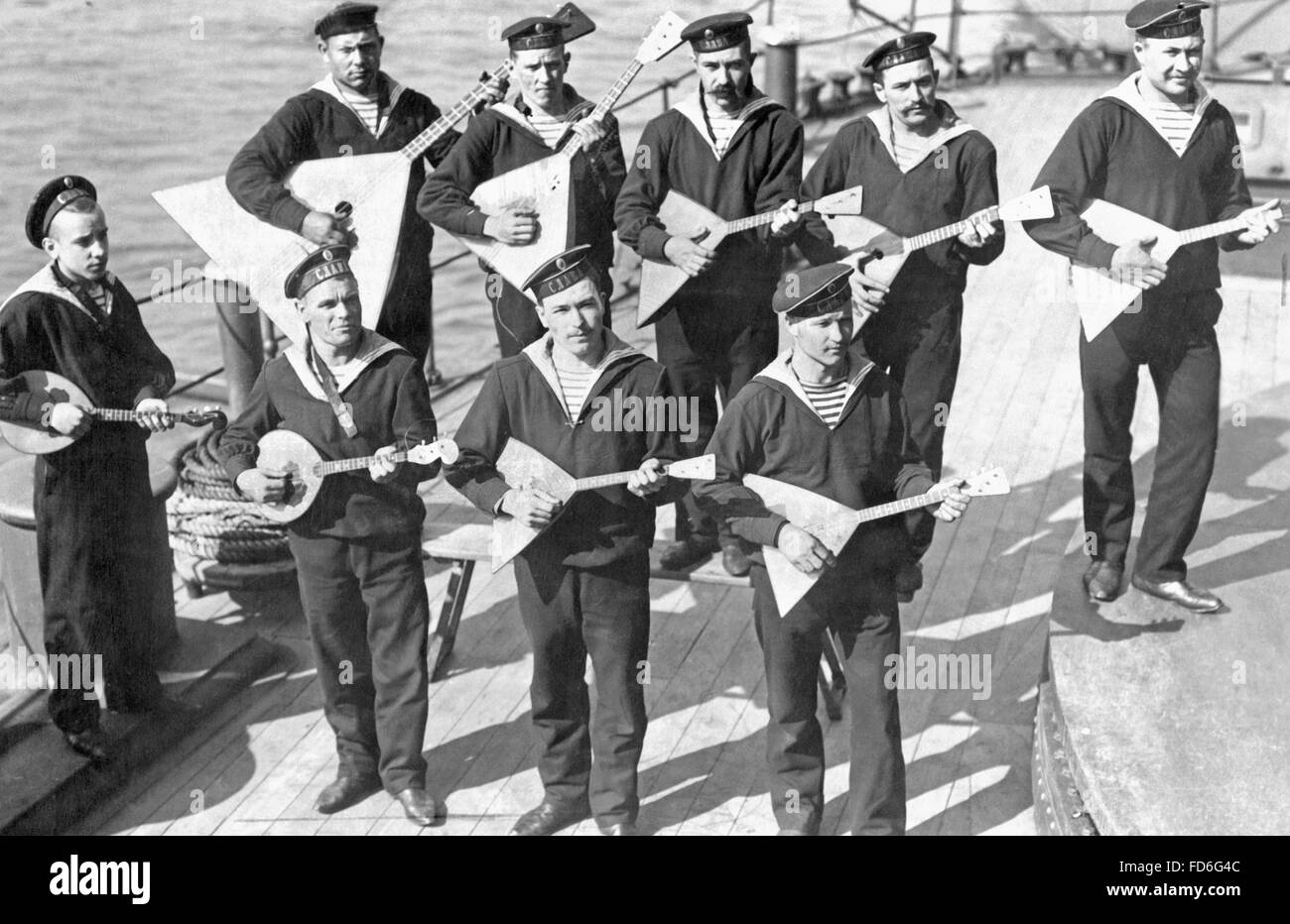 Banda della Marina russa in Kiel, 1909 Foto Stock