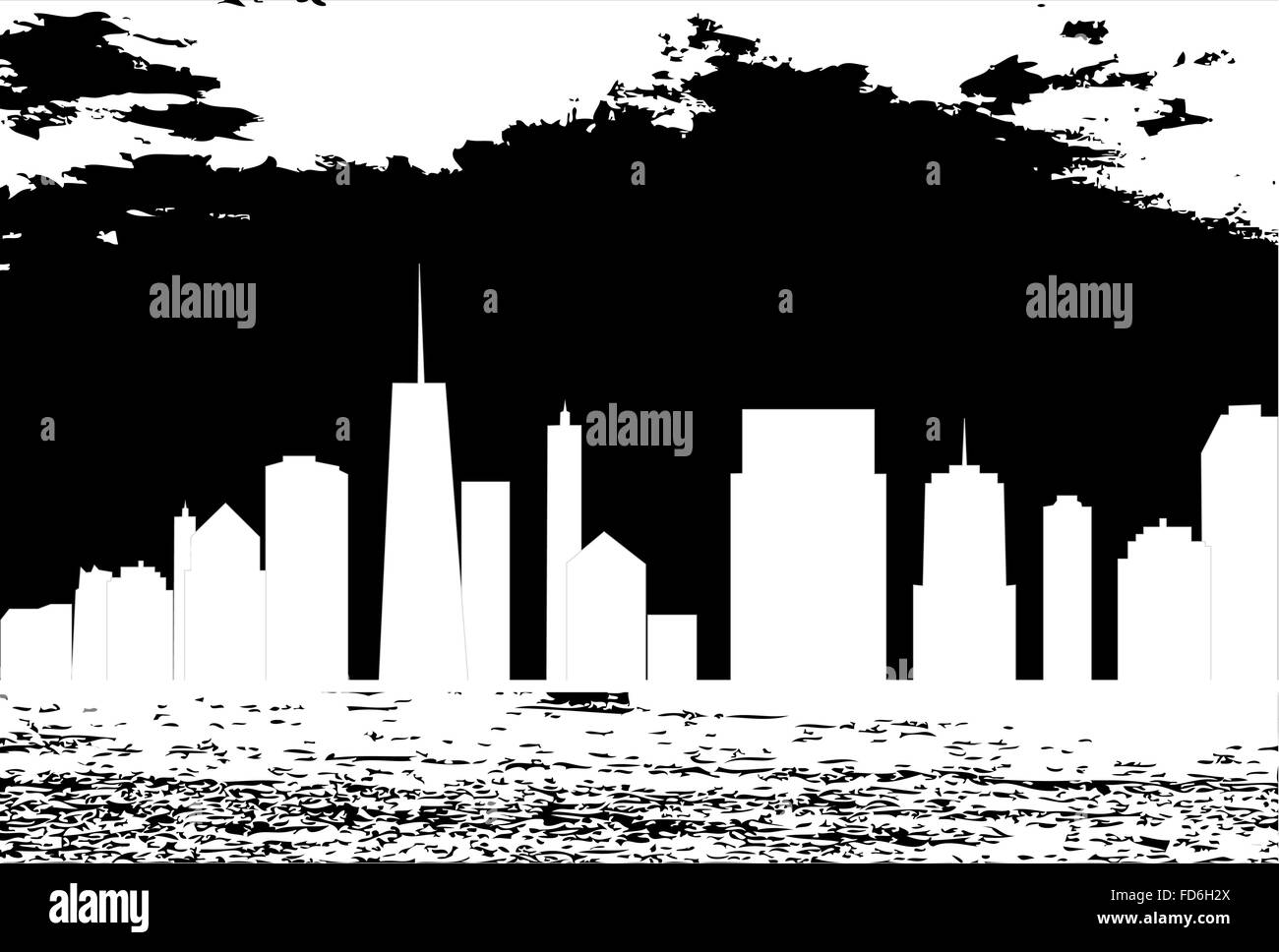 Illustrazione vettoriale delle città silhouette Illustrazione Vettoriale