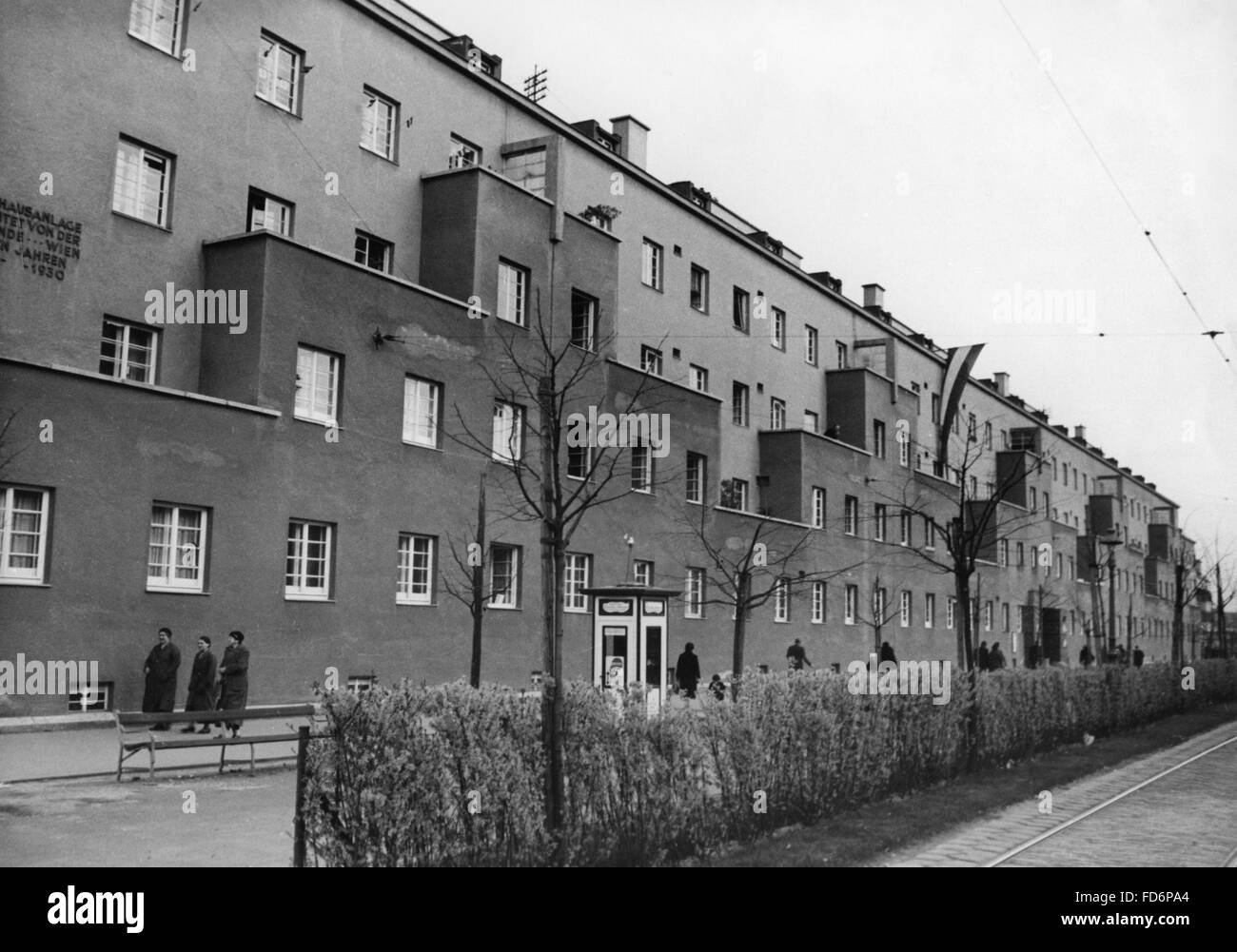 Il Gemeindebau (municipale tenement complesso) Karl Marx-Hof in Vienna, 1938 Foto Stock