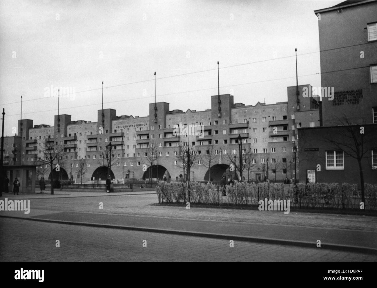 Il Gemeindebau (municipale tenement complesso) Karl Marx-Hof in Vienna, 1938 Foto Stock