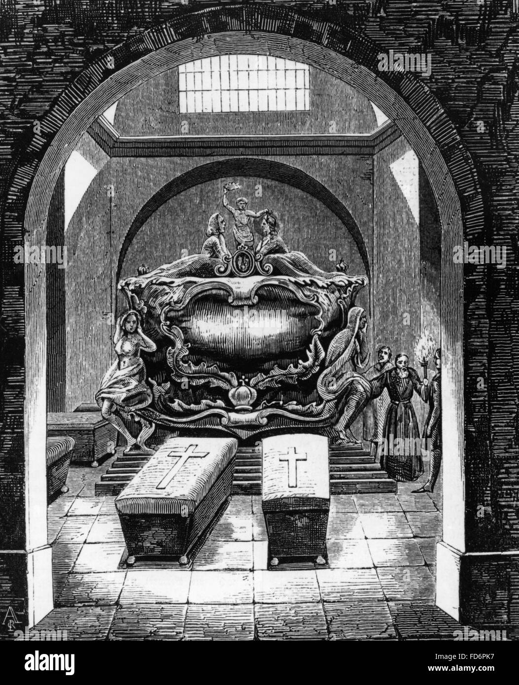 La Cripta dei Cappuccini a Vienna, 1844 Foto Stock