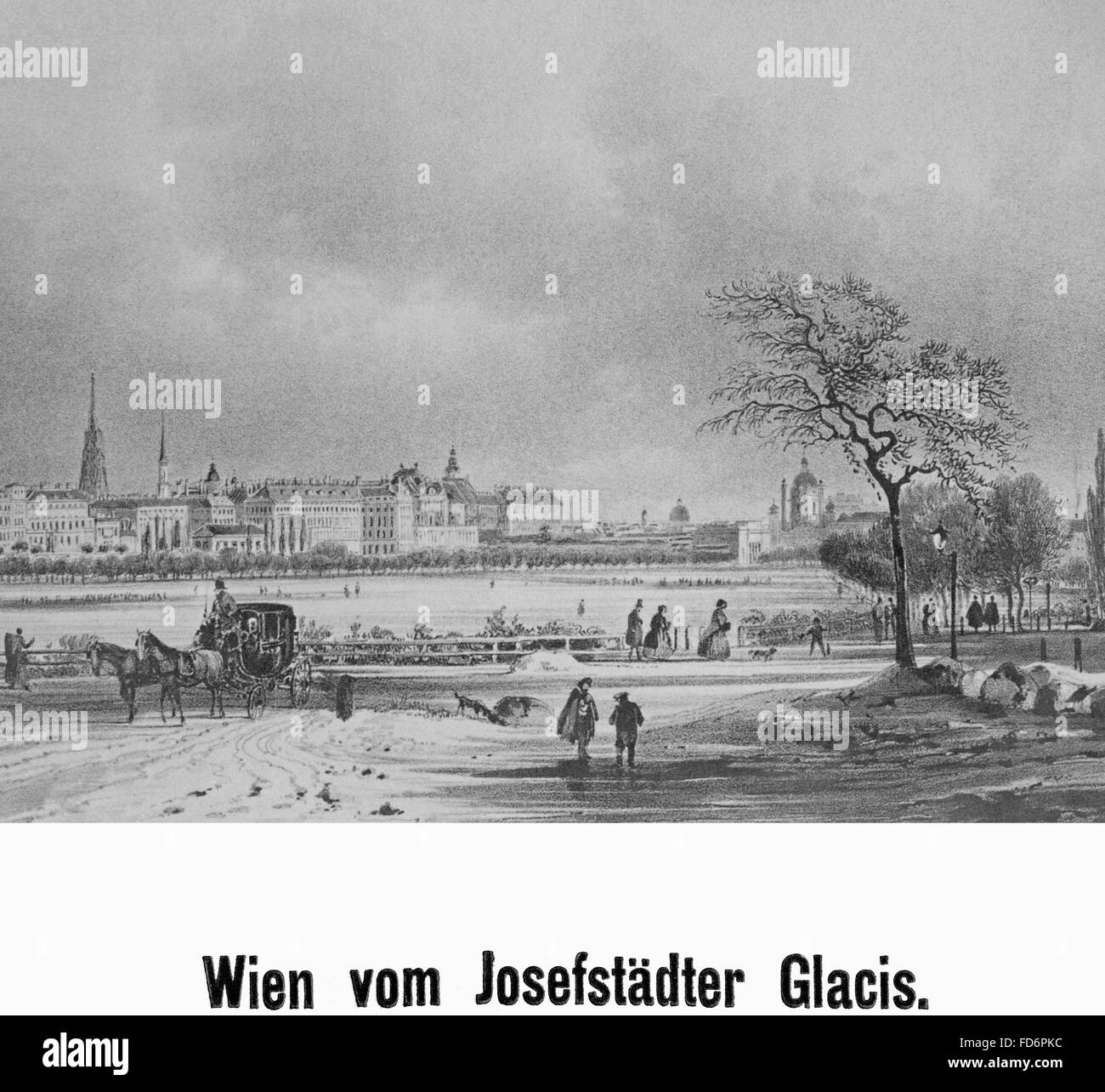 Josefstaedter Glacis a Vienna nel XIX secolo Foto Stock