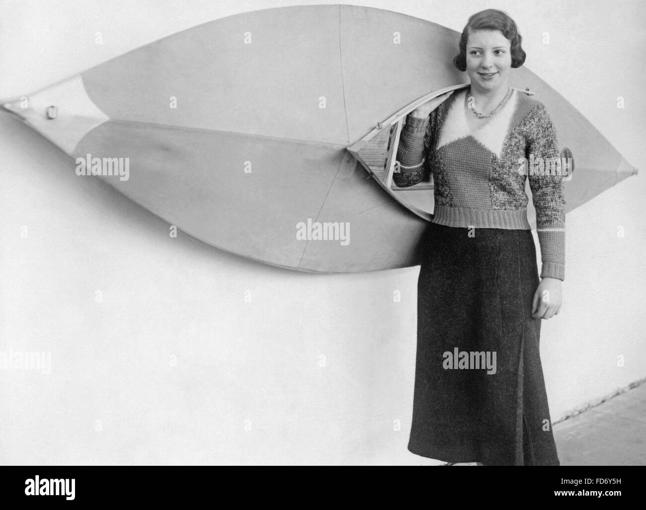 La piegatura barca a sport acquatici mostra a Berlino, 1934 Foto Stock