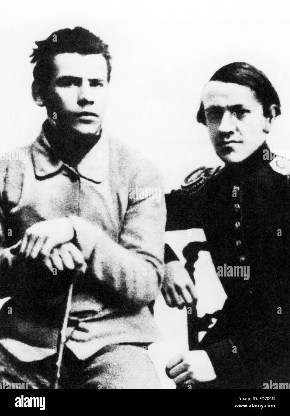 Conte Leo Tolstoj con il fratello Nikolay, 1851 Foto Stock