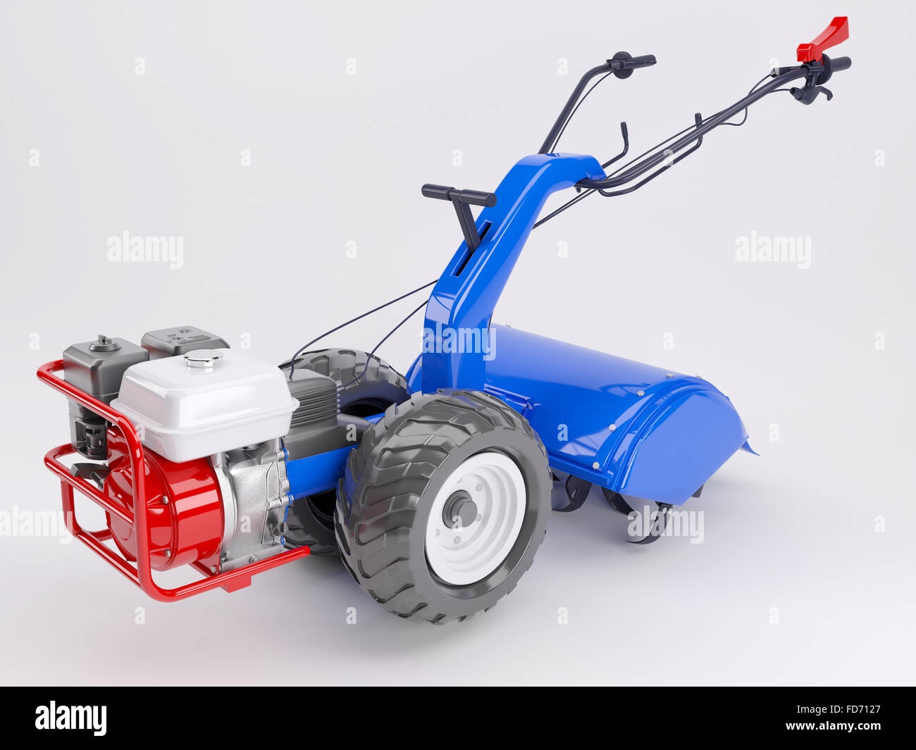 3D render di un rotavator Foto Stock