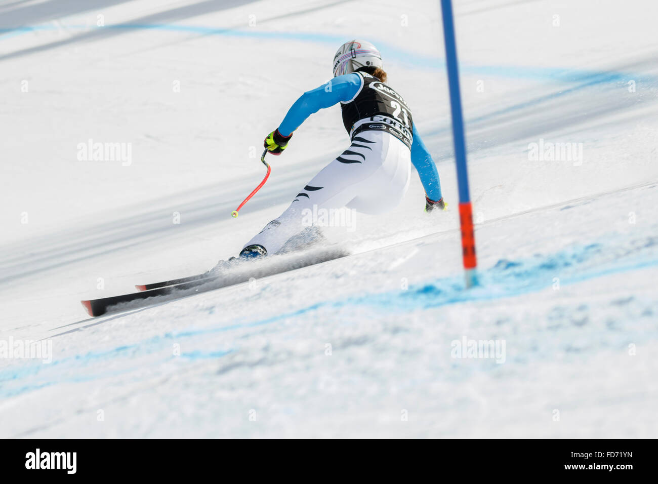 Cortina d'Ampezzo, Italia 24 gennaio 2016. Viktoria REBENSBURG(GER) competere nel Audi FIS Coppa del Mondo di Sci Alpino femminile Foto Stock