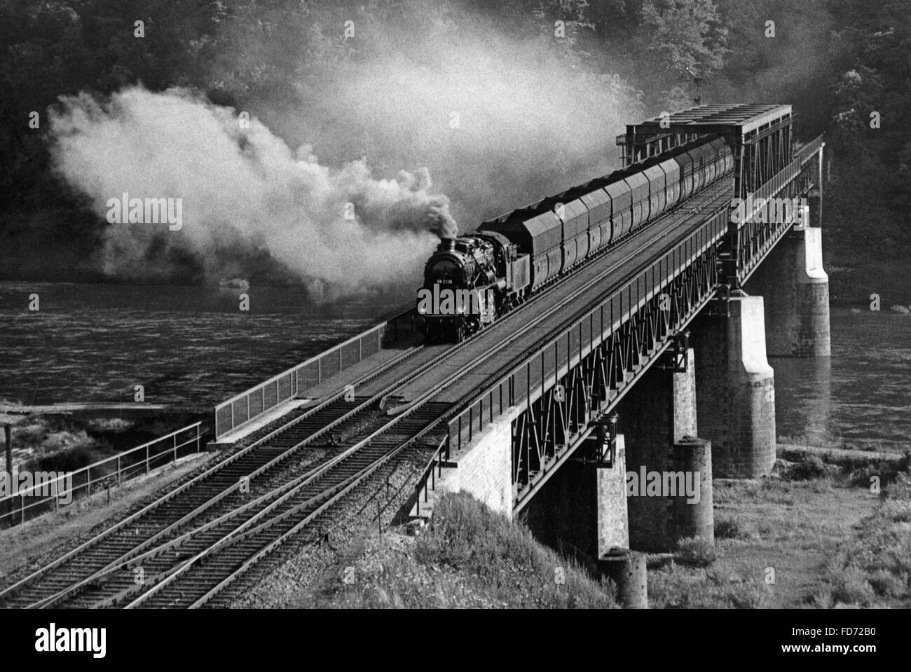Treno merci in Germania, 1930 Foto Stock