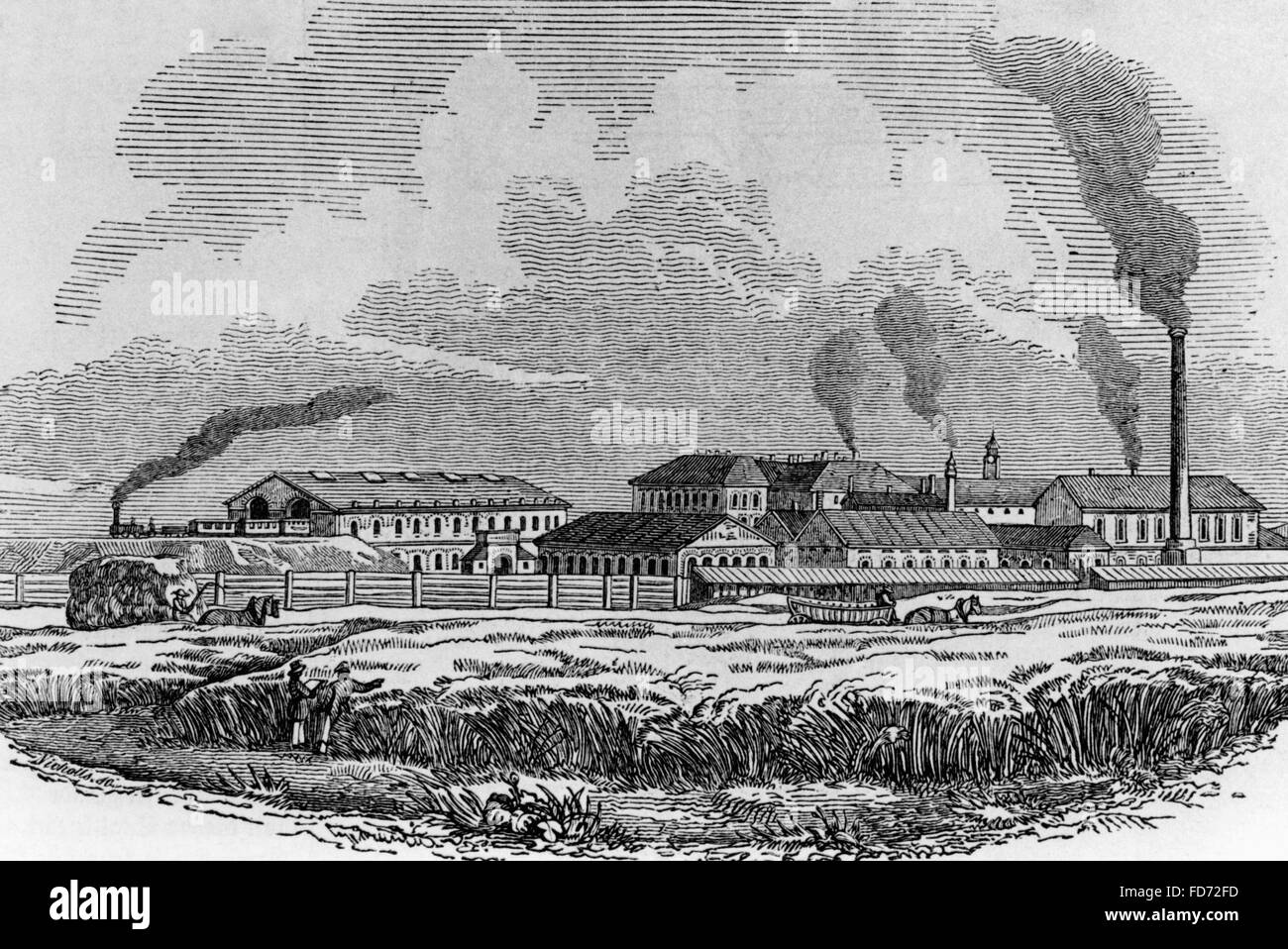 Stazione ferroviaria di Vienna, 1843 Foto Stock