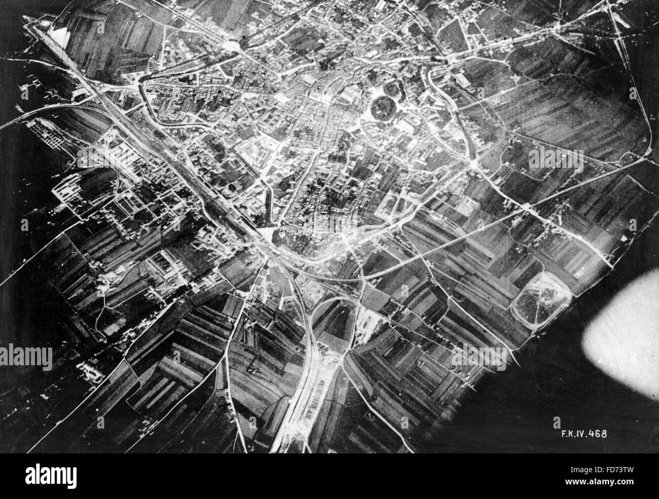 Foto aerea di Udine, 1917 Foto Stock