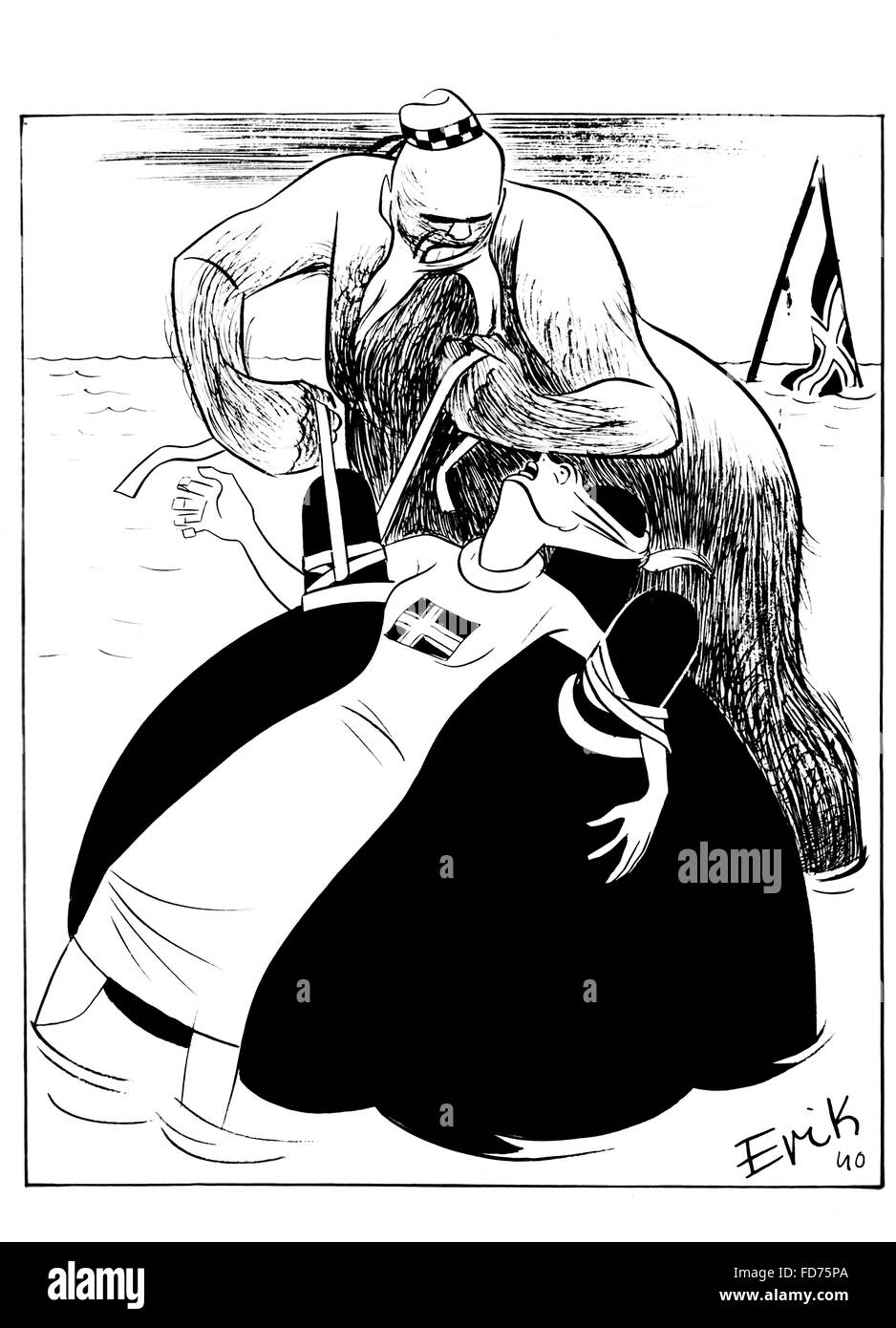 Propaganda nazista sulla campagna norvegese, 1940 Foto Stock