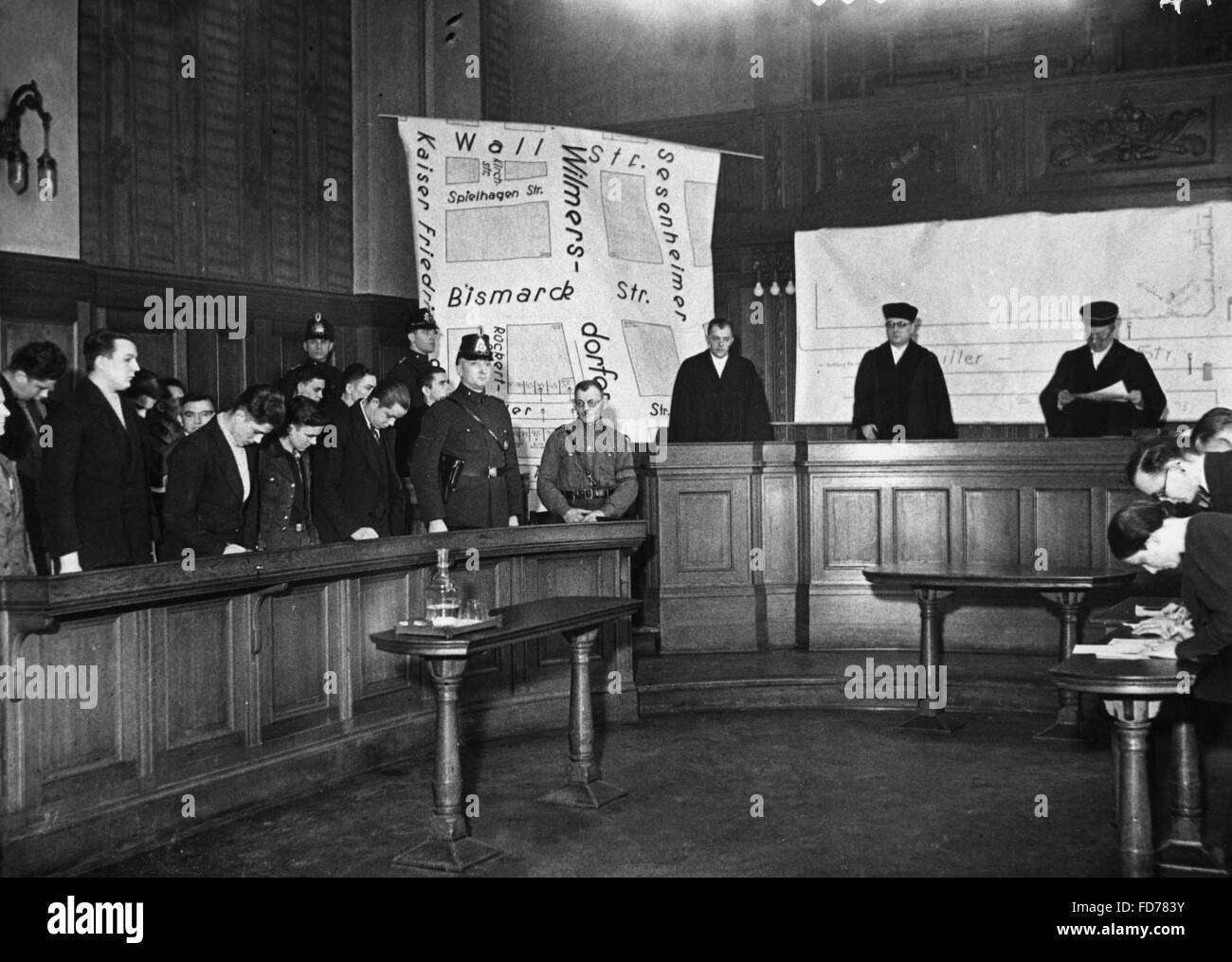 Processo contro i combattenti della resistenza Richard Huettig a Berlino, 1934 Foto Stock