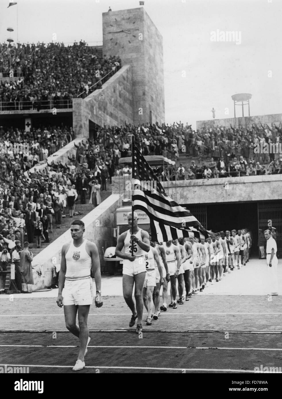 Competizione Sportiva tra la Germania e gli Stati Uniti a Berlino, 1938 Foto Stock