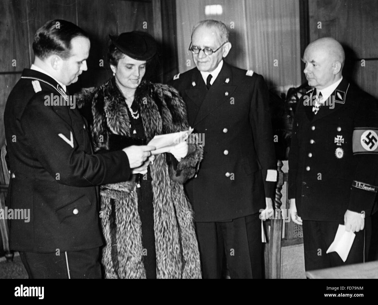 Cerimonia di apertura della serie italo-tedesca, 1939 Foto Stock