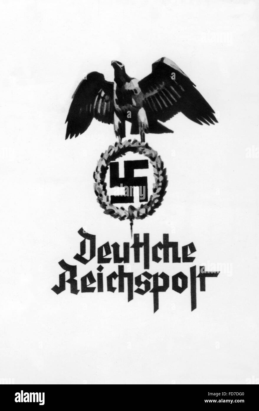 Schmuckblatttelegramm (speciale telegramma) della Reichspost, 1936 Foto Stock