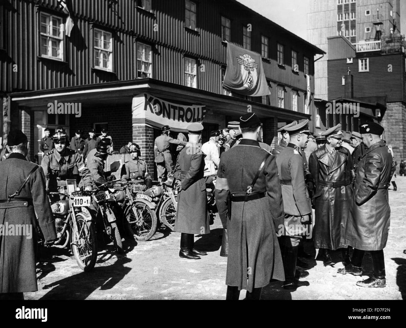 La stazione di controllo al cross country test ride, 1940 Foto Stock