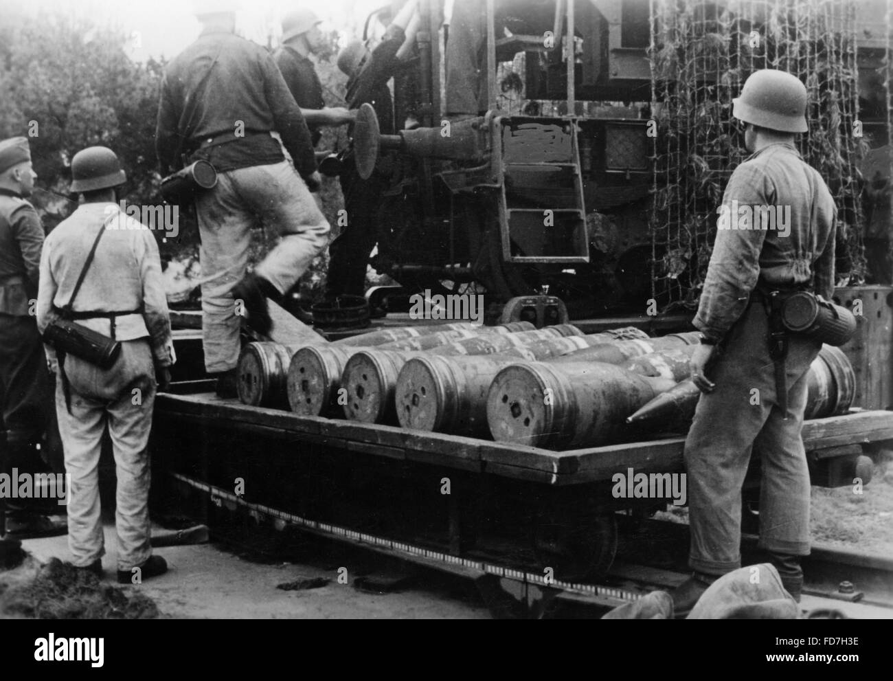 Tedesco artiglieria costiera su Atlantic Wall, 1942 Foto Stock