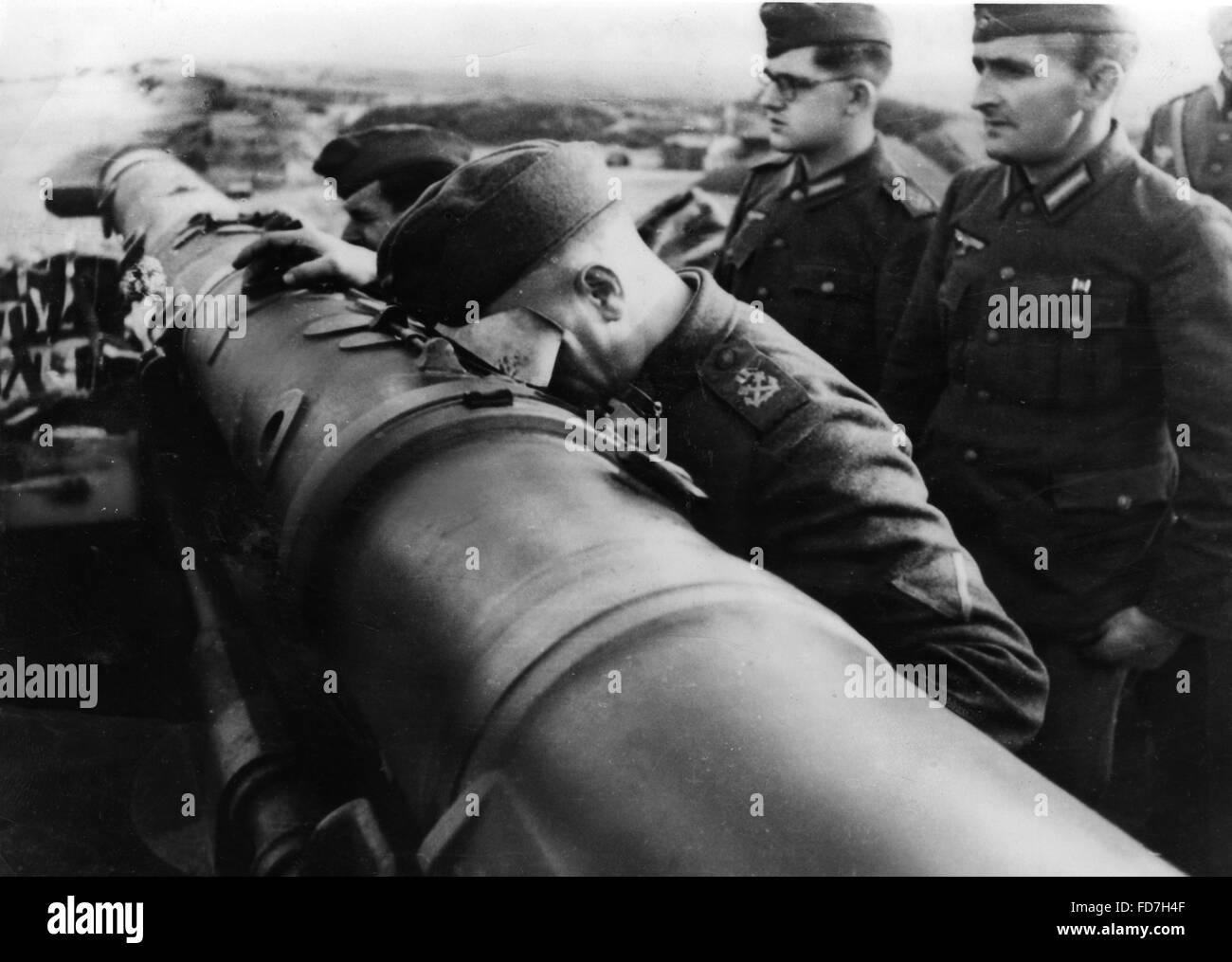 Telemetro di un tedesco di anti-aerei batteria, 1940 Foto Stock