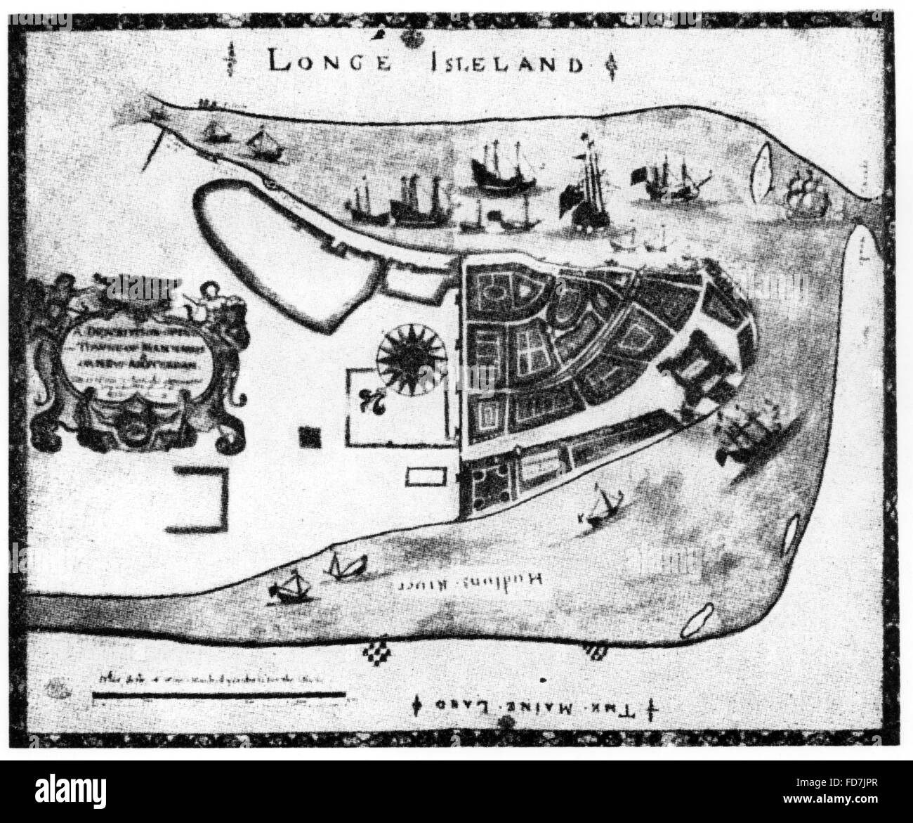 Mappa di New Amsterdam, 1661 Foto Stock