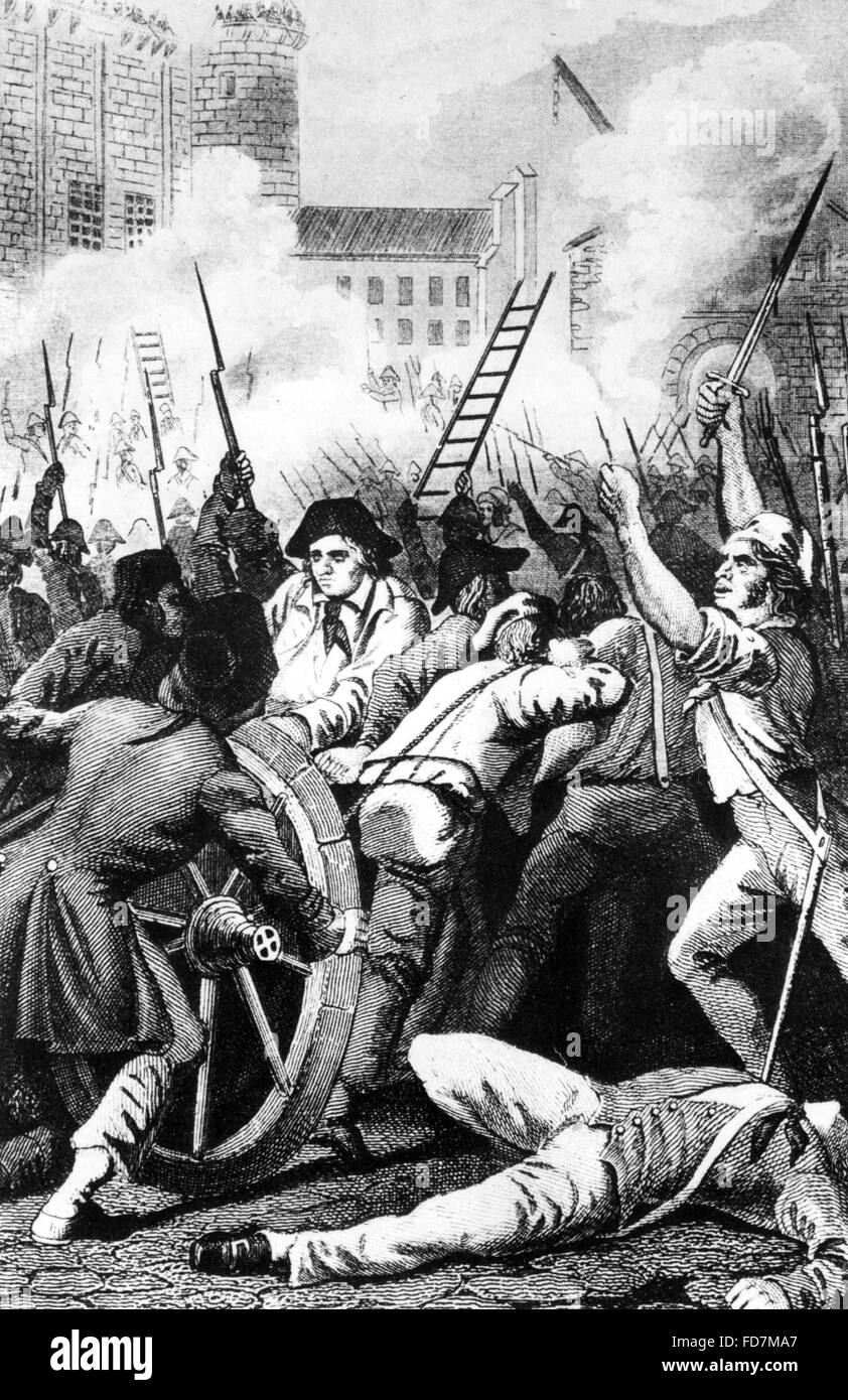 Rivoluzione francese: Storming della Bastiglia su 14.07.1789 Foto Stock