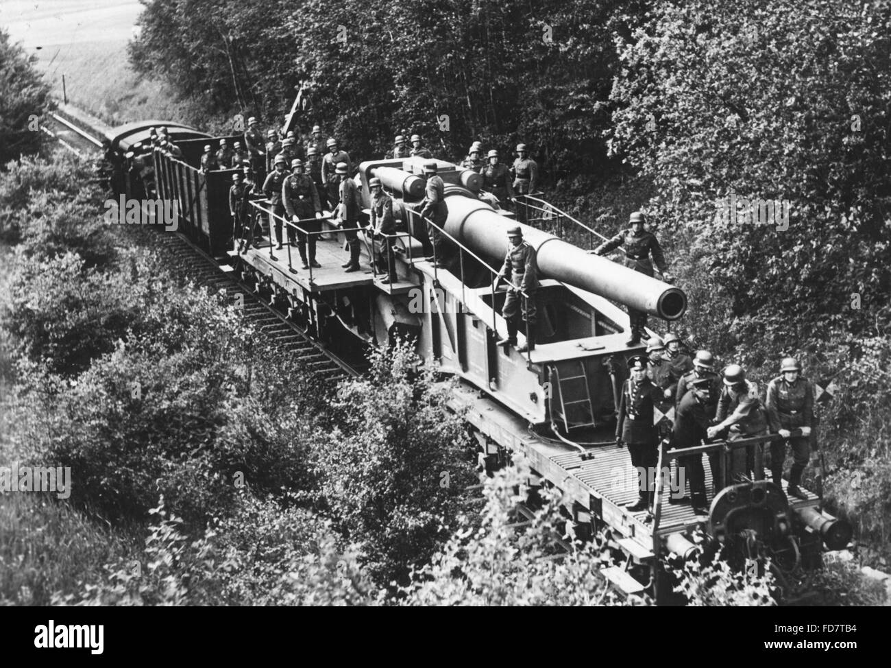 Il trasporto di un 28cm Kurze Bruno K (E), 1939 Foto Stock