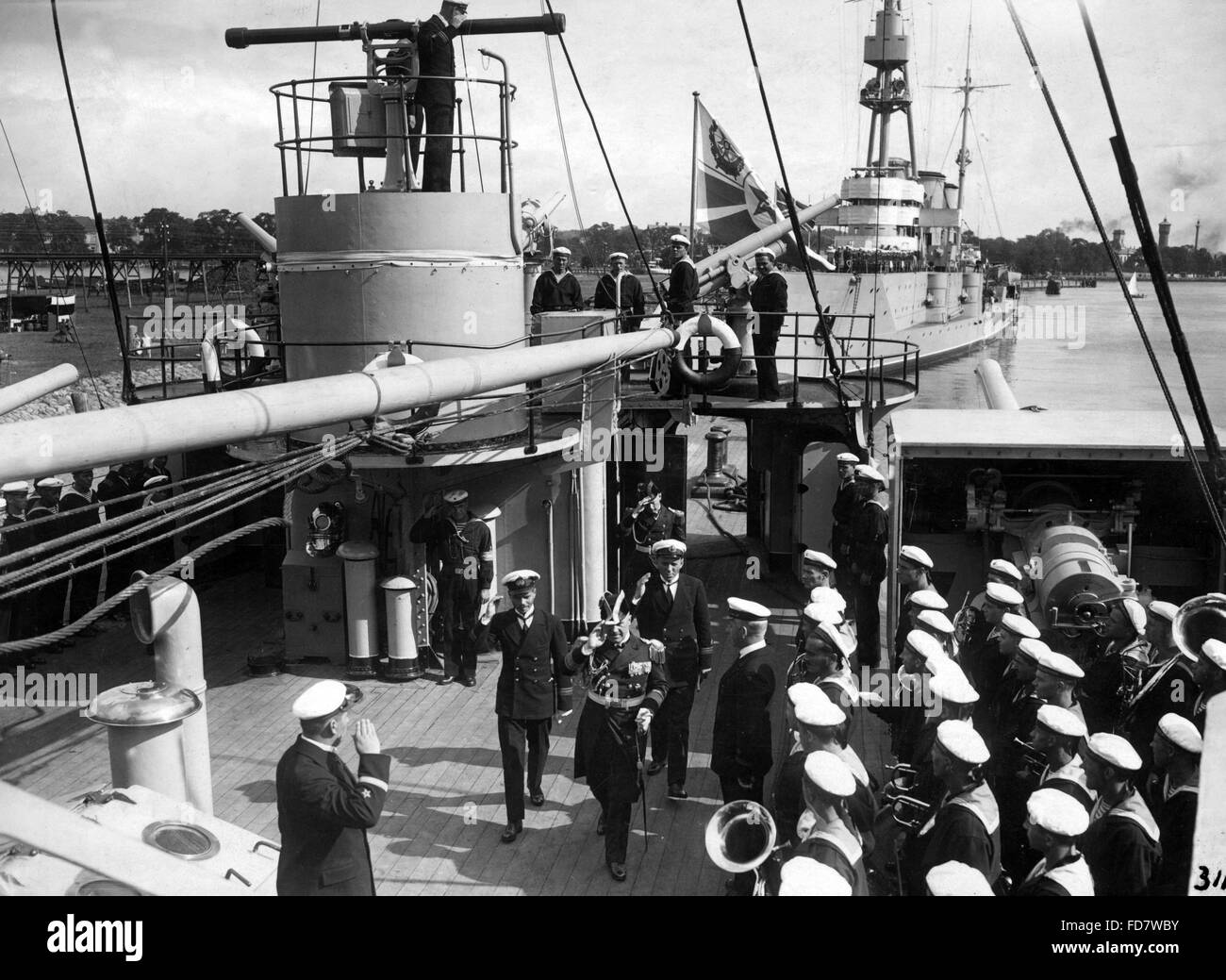 Visita della flotta dell'Armata Rossa nel porto sul Mar Baltico di Swinoujscie, 1929 Foto Stock