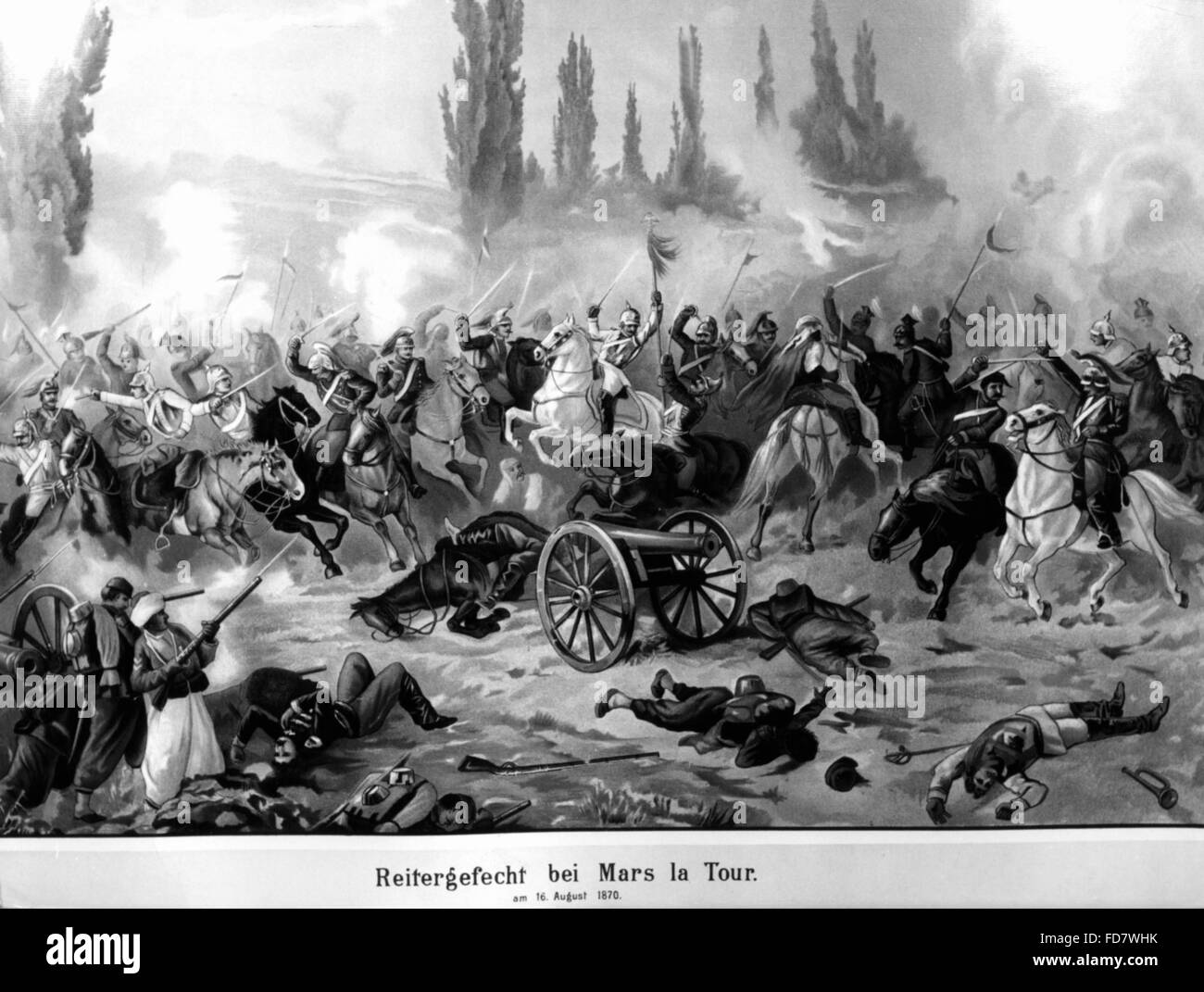 Lotta di cavalleria a Marte la Tour durante la guerra franco-tedesca, 16.08.1870 Foto Stock