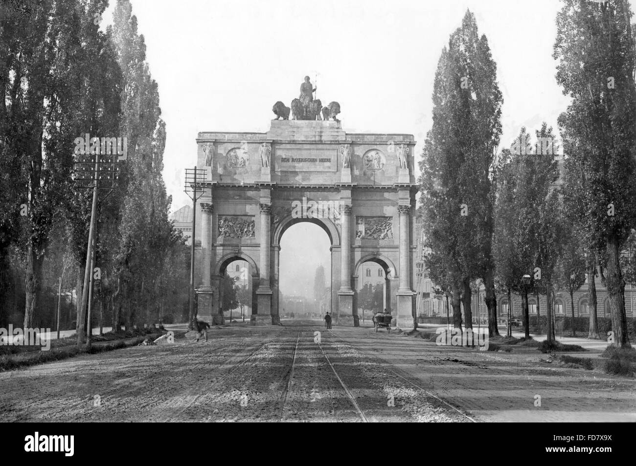 Il Siegestor (vittoria porta) a Monaco di Baviera Foto Stock