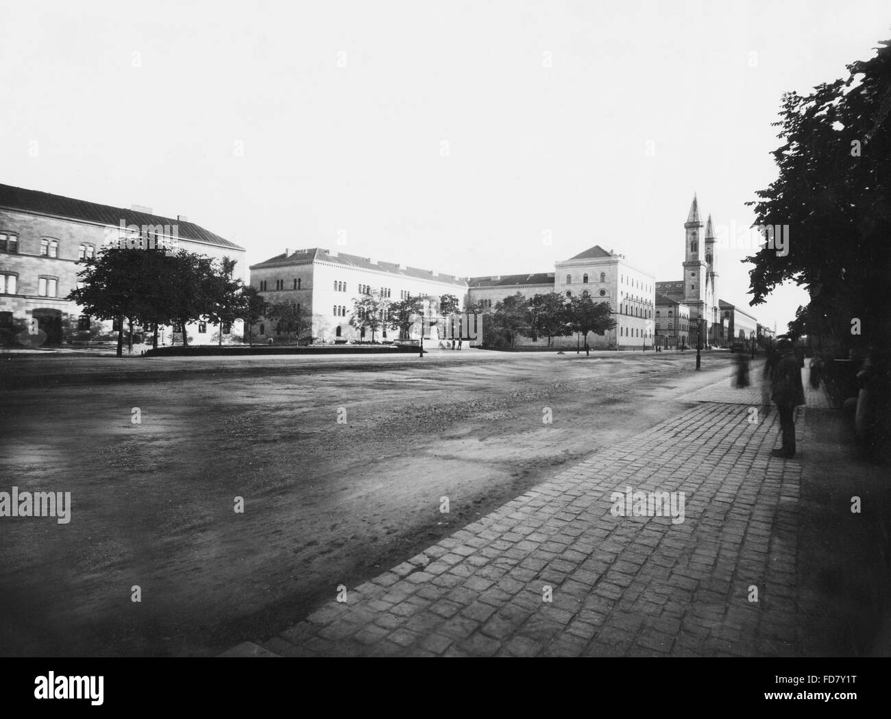 Ludwigstrasse a Monaco di Baviera 1900 Foto Stock