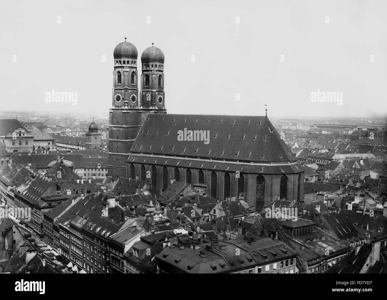 La Frauenkirche di Monaco di Baviera 1900 Foto Stock
