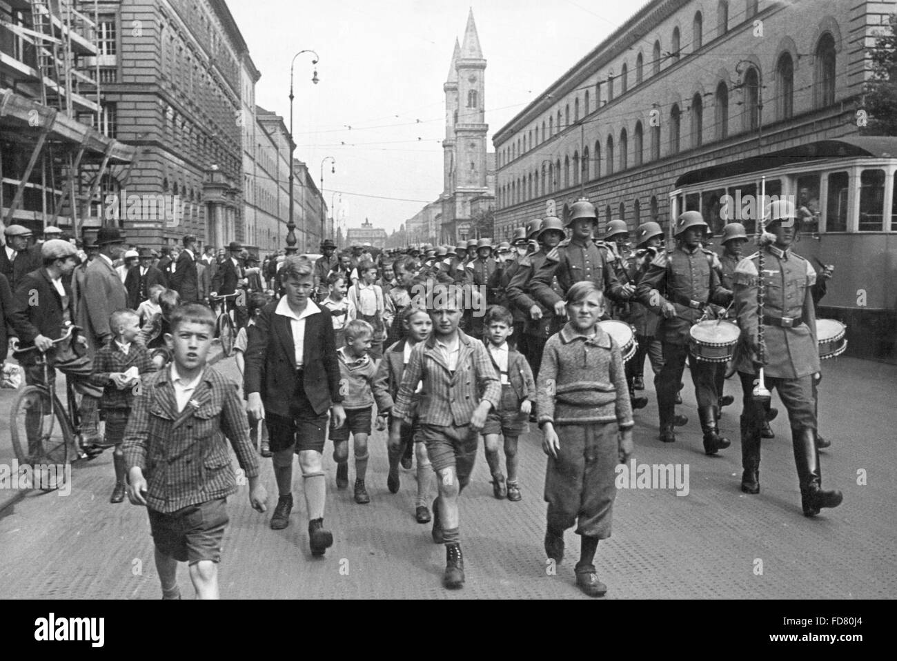 Distribuzione dell'Wachtparade (parata di guardia), 1930s Foto Stock