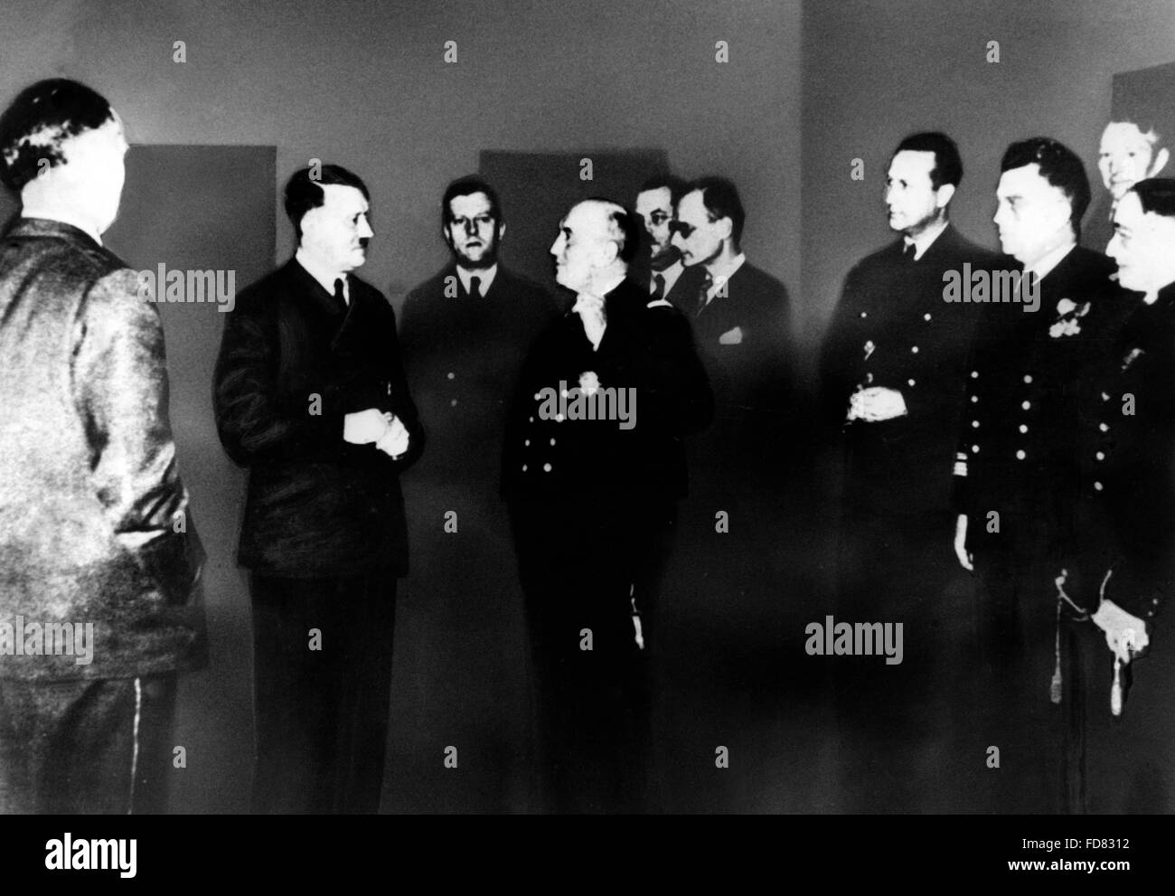 Adolf Hitler con l'Ammiraglio Darlan, 1940 Foto Stock