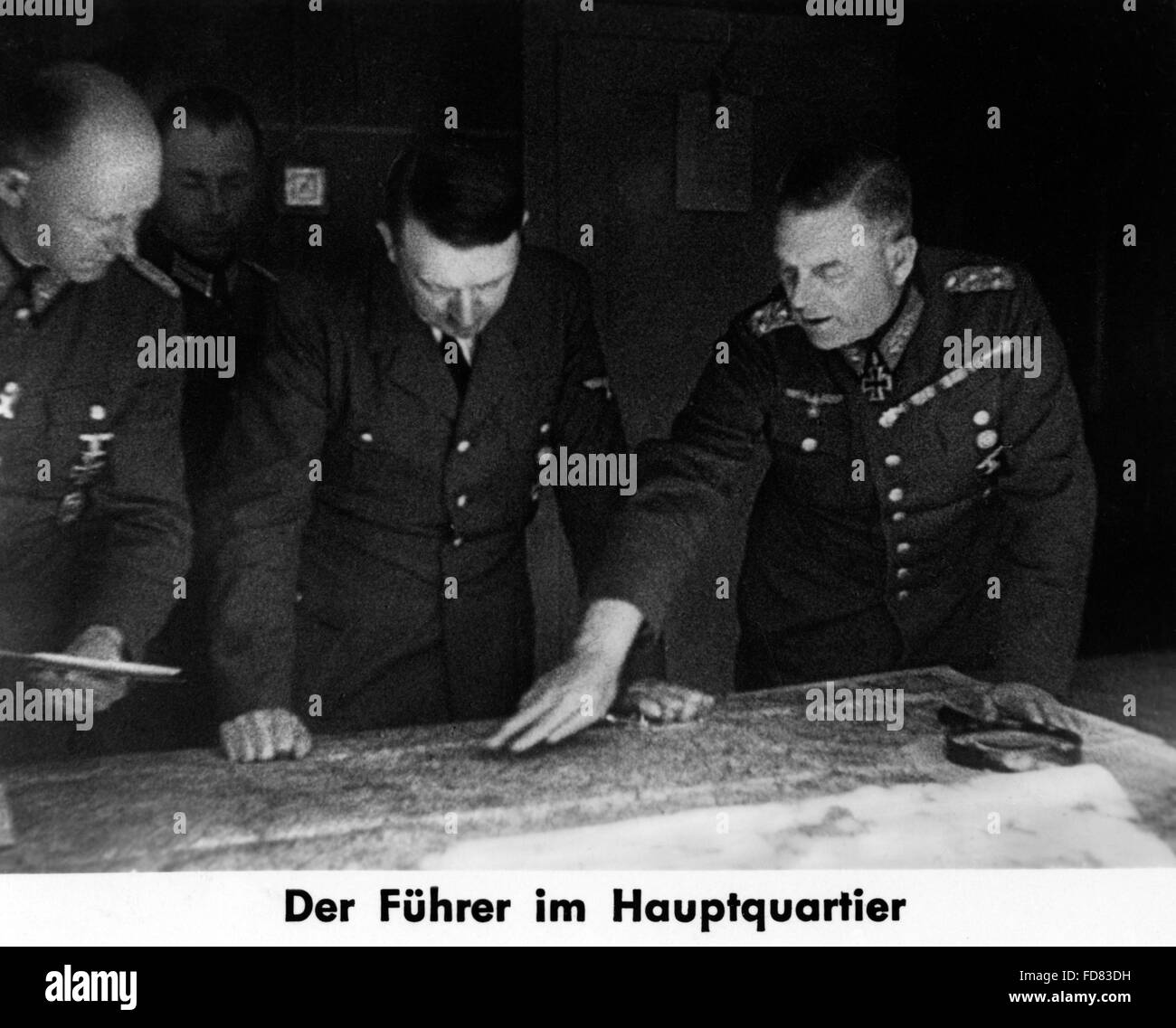 Adolf Hitler con Alfred Jodl e Wilhelm Keitel, 1940 Foto Stock