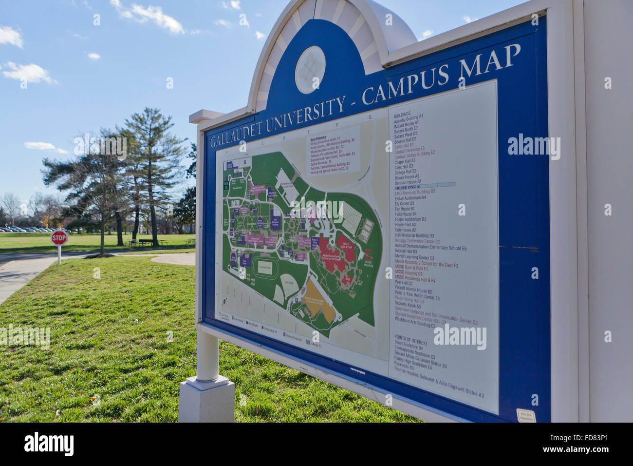 Gallaudet University campus mappa - Washington DC, Stati Uniti d'America Foto Stock