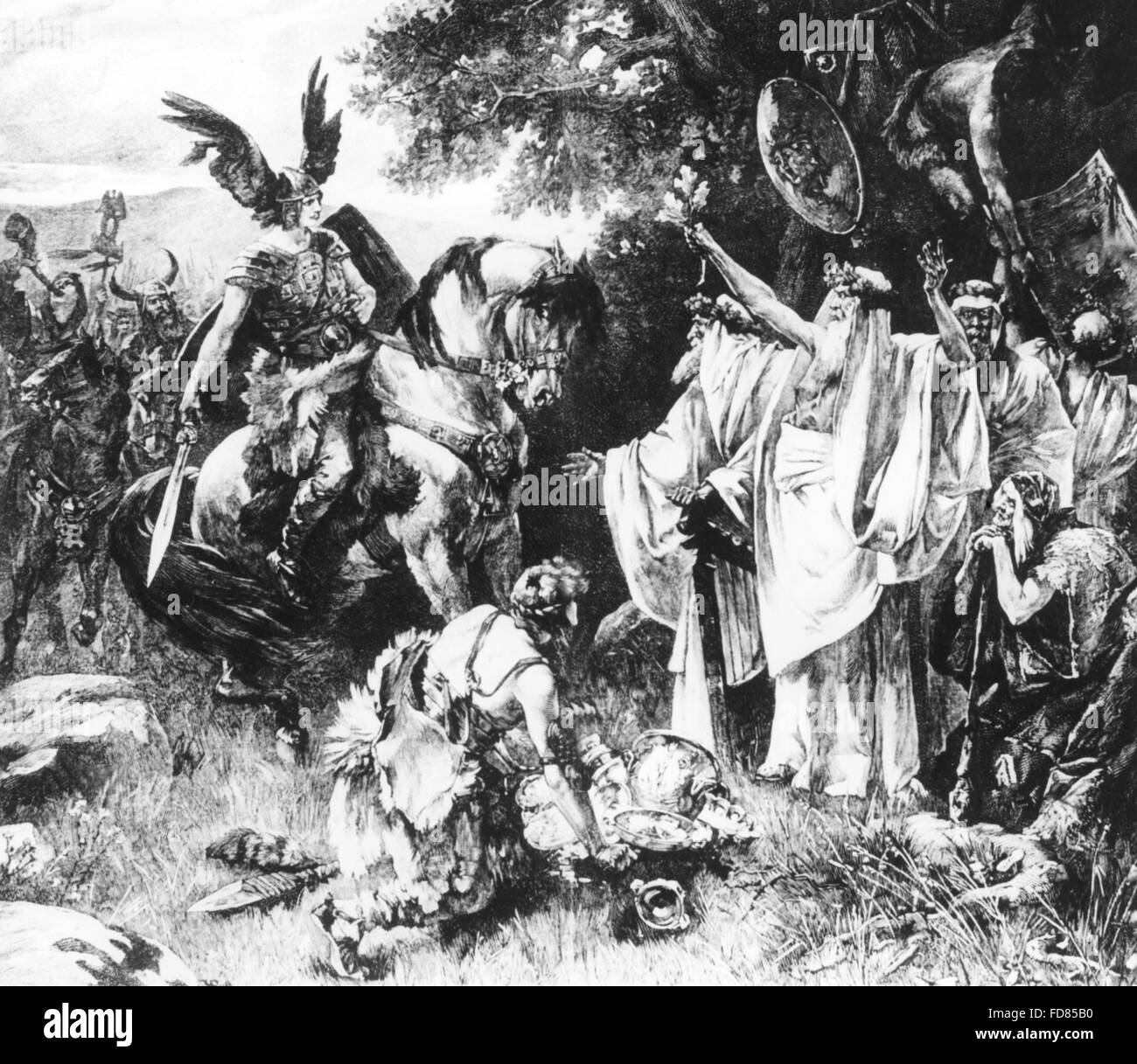 Hermann dei Cherusci dopo la battaglia della foresta di Teutoburgo in annuncio 9 Foto Stock