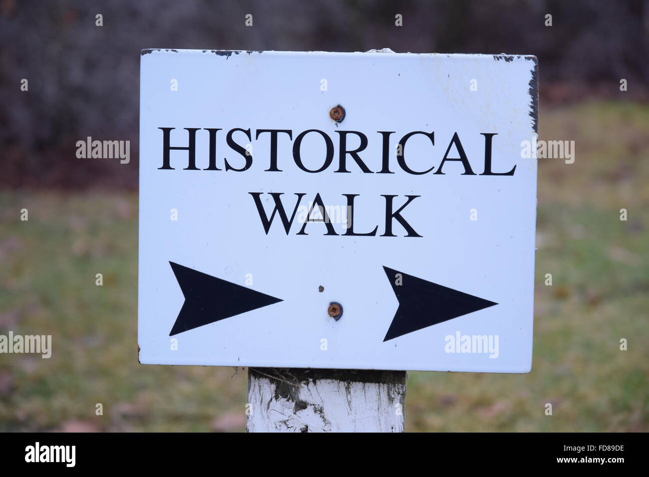 Passeggiata storica segno. Foto Stock