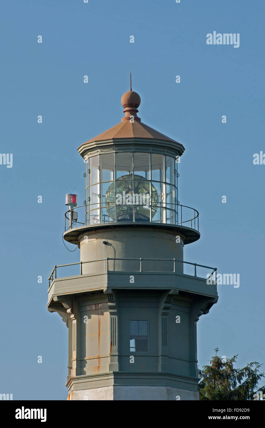 La lanterna in Grays Harbor Lighthouse in Westport, WA, Grays Harbor County, Stati Uniti d'America. Foto Stock