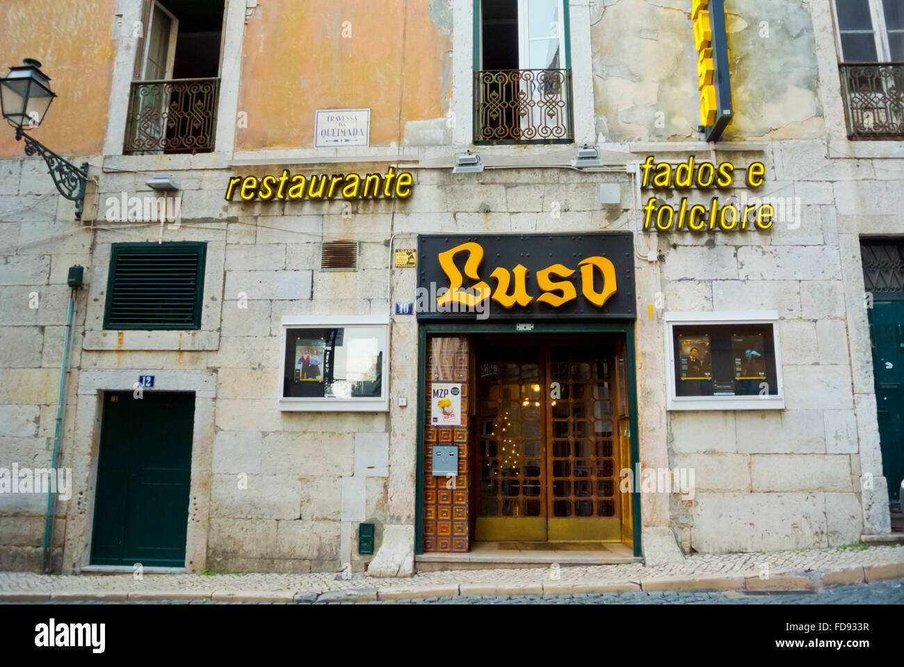Luso, ristorante Fado, Bairro Alto, Lisbona, Portogallo Foto Stock