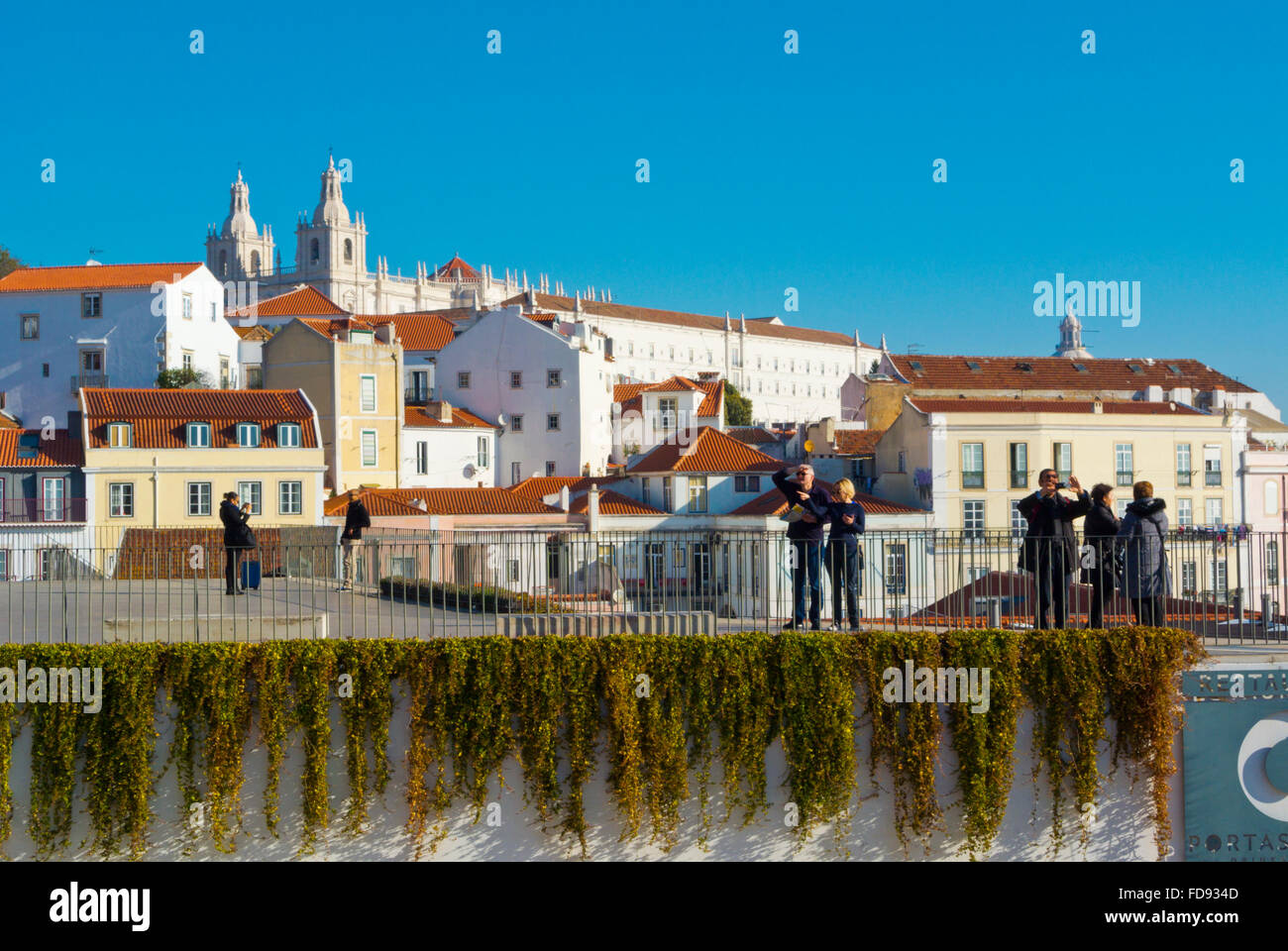 Miradouro Santa Luzia, Alfama, Lisbona, Portogallo Foto Stock