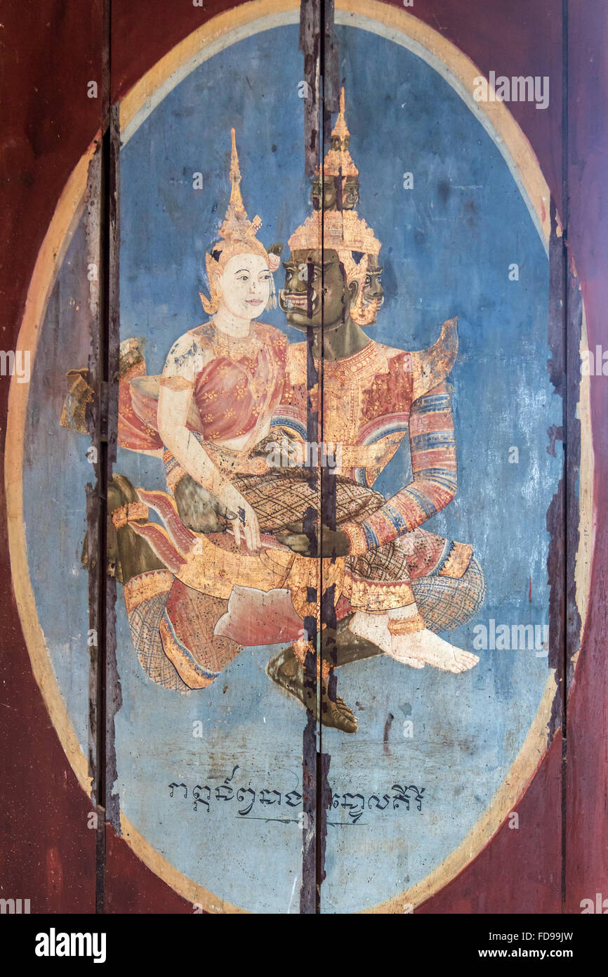 Pittura su una persiana Foto Stock