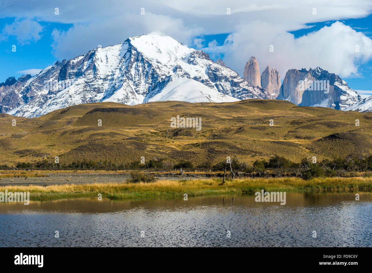 Cuernos del Paine, Parco Nazionale di Torres del Paine Patagonia cilena, Cile Foto Stock