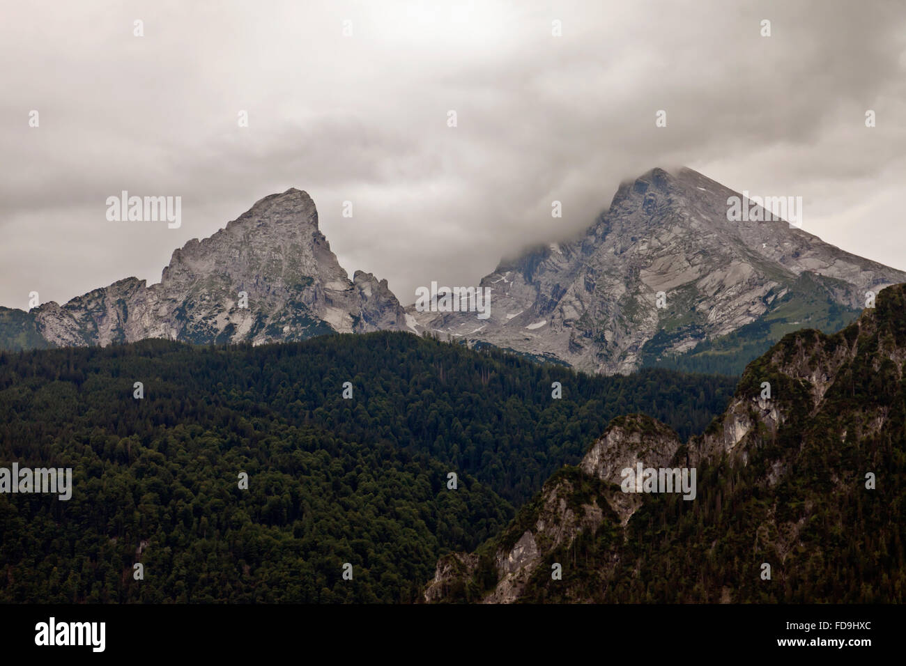 Berchtesgaden, Germania, meteo parte anteriore sopra il Watzmann Foto Stock