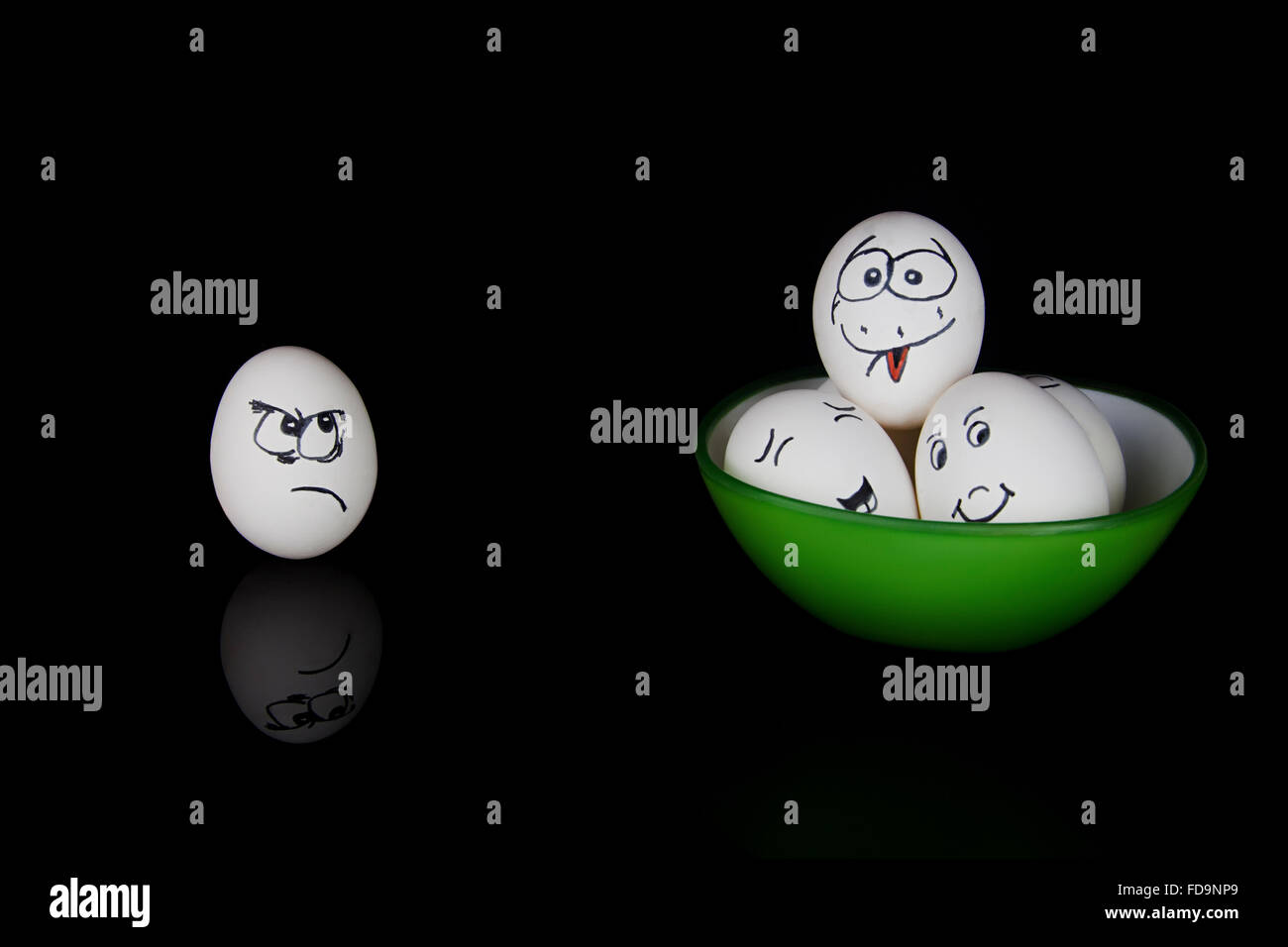 Disegno di uovo faccia nessuno Foto Stock