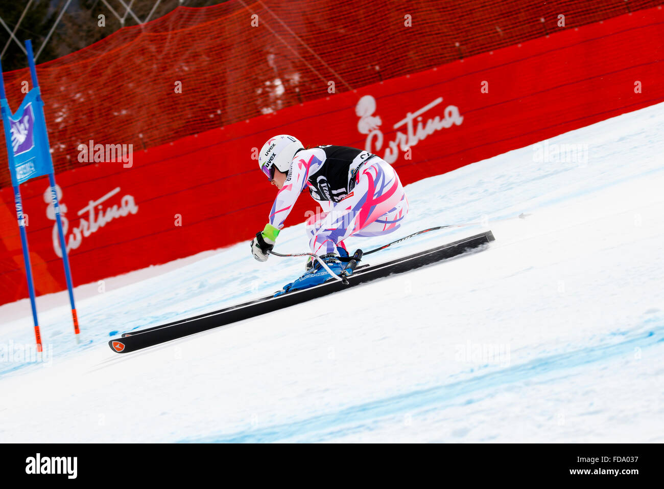 Cortina d'Ampezzo, Italia 24 gennaio 2016. MIRADOLI Romane (Fra) a competere in Audi FIS Coppa del Mondo di Sci Alpino femminile Foto Stock