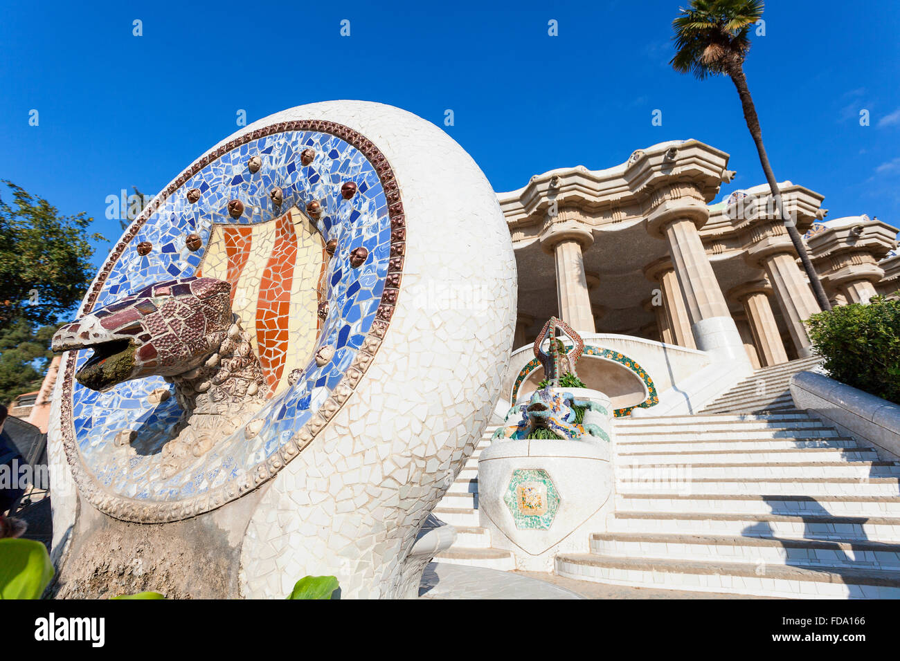 Barcellona, Parco Guell di Antoni Gaudi Foto Stock