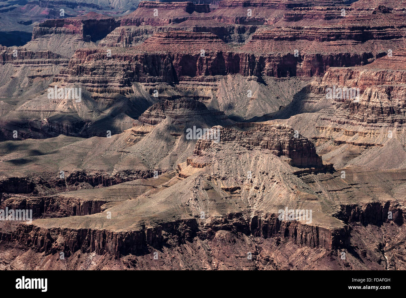 Vista delle formazioni rocciose da Lipan Point, South Rim, il Parco Nazionale del Grand Canyon, Arizona, Stati Uniti d'America Foto Stock